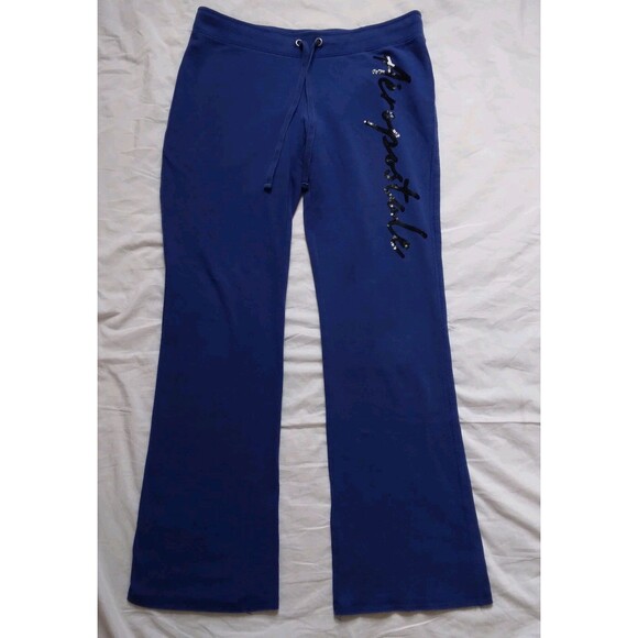 Aéropostale Pants - Aeropostale Aero Script Logo Sequins Fit & Flare Sweat Pants Y2K Womens Large